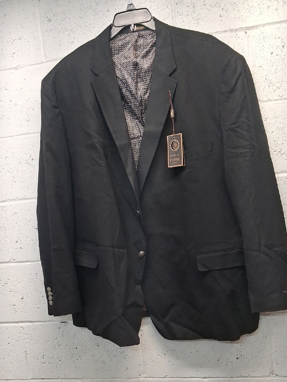 NWT Pierre Loren Men's Black Blazer - Classic Single-Breasted Jacket